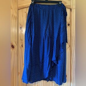 Lucky Brand blue floral flowy wrap skirt size S